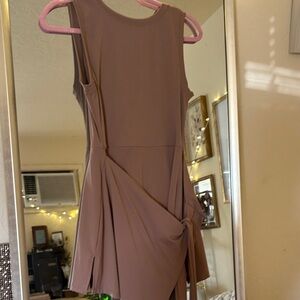 Chic Sleeveless Tan Mini Skort Dress